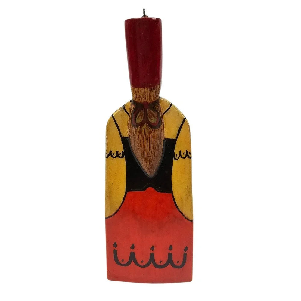 Vintage 1993 Kornienko Moscow Hand Painted Russian Folk Art Wooden Doll Ornament